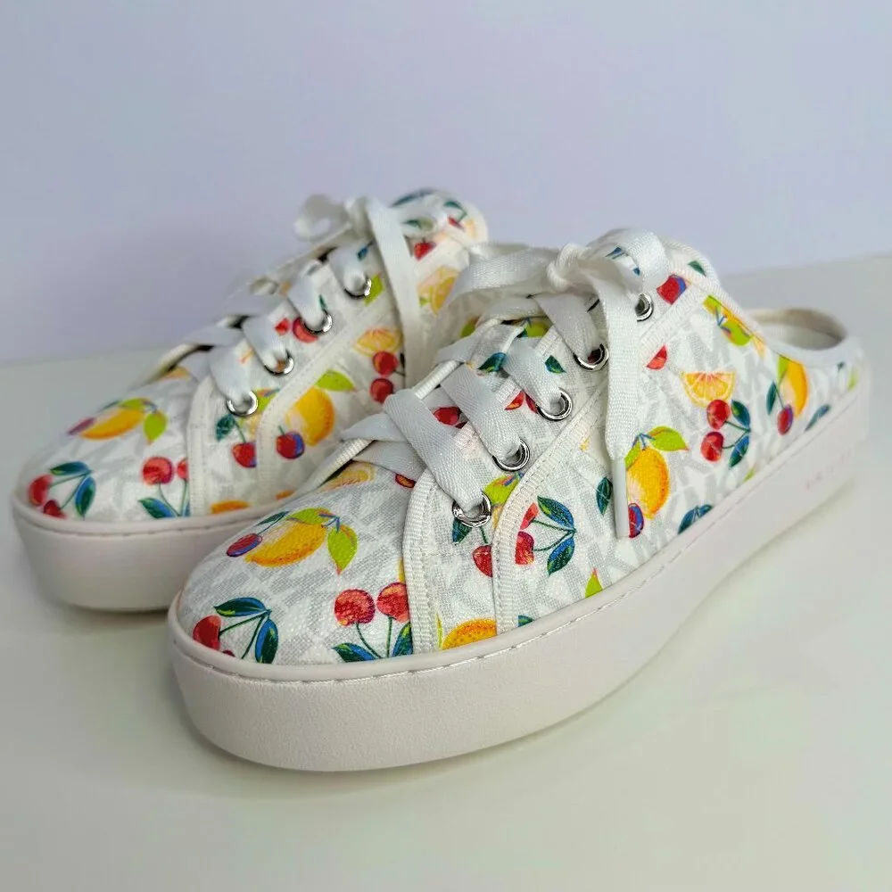 Michael Kors Poppy Fruit Print Logo Slip-On Sneaker Women's 8 - Picture 1 of 9